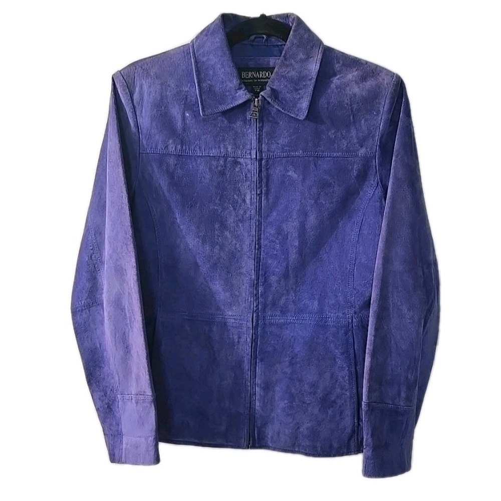 VTG Bernardo Suede jacket Women’s PM Zip Front Coat Exclusively For Nordstrom - Picture 1 of 8